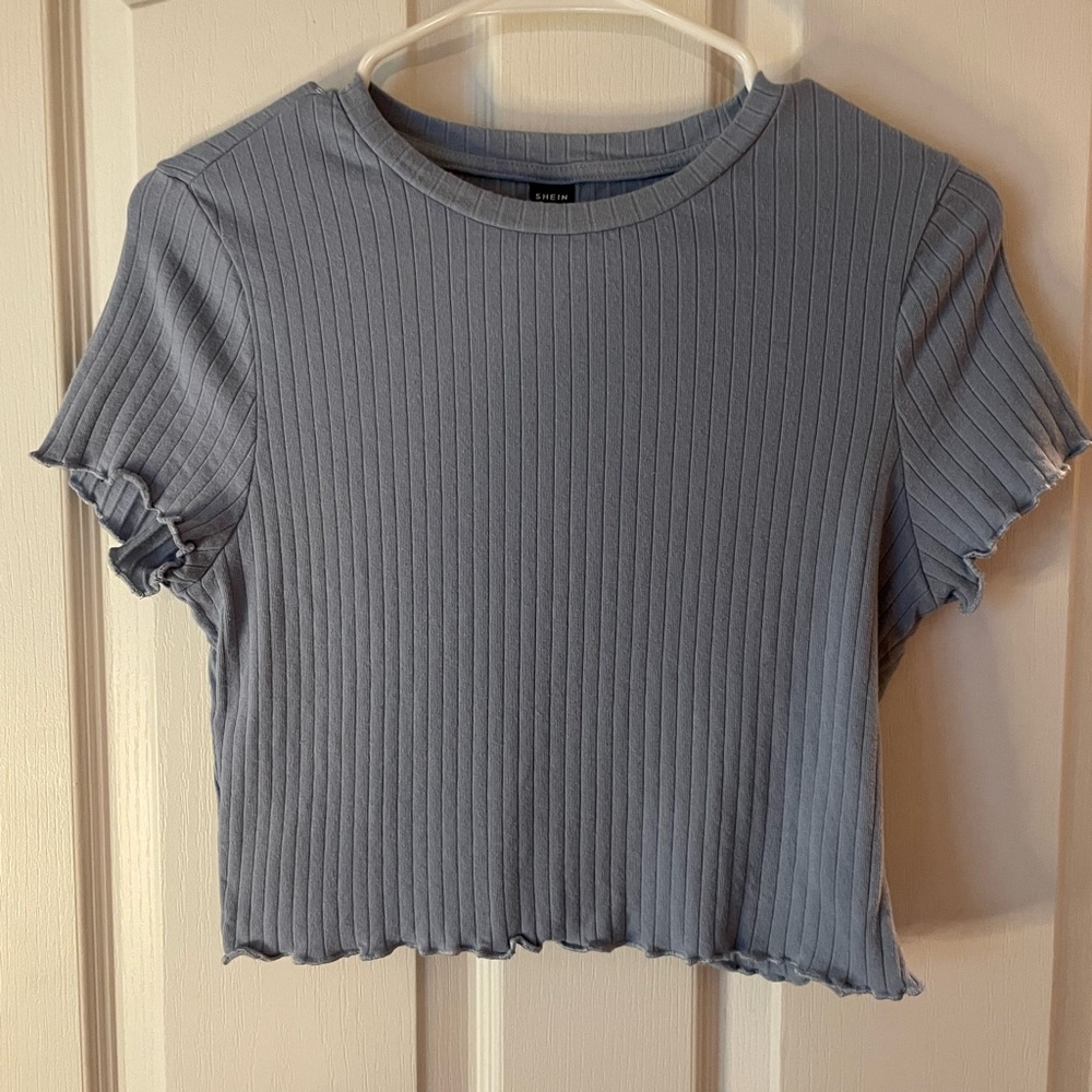 Pale blue cropped top! NEVER WORN